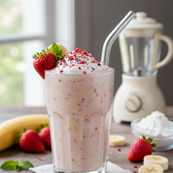 Creamy Strawberry-Banana Protein Power Smoothie recipe