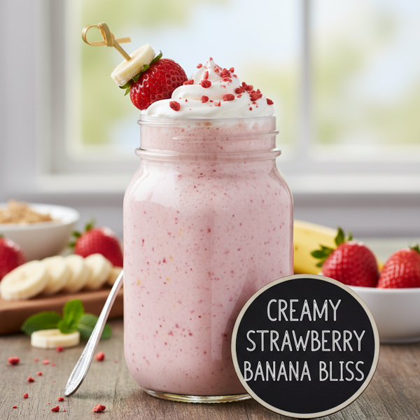 Creamy Strawberry Banana Bliss Smoothie recipe