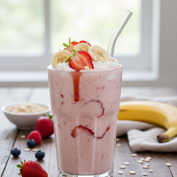 Creamy Strawberry Banana Oat Smoothie recipe
