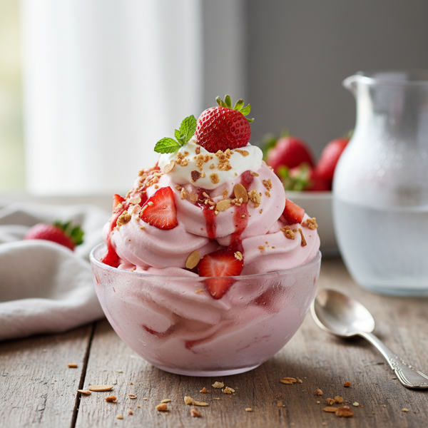 Creamy Strawberry Bliss Frozen Yogurt recipe