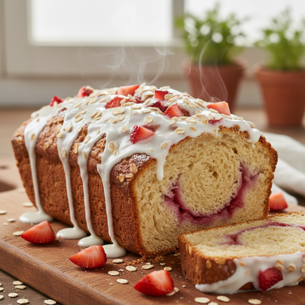 Creamy Strawberry Oat Bread recipe