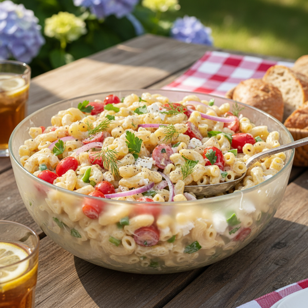 Creamy Summer Macaroni Salad Delight recipe