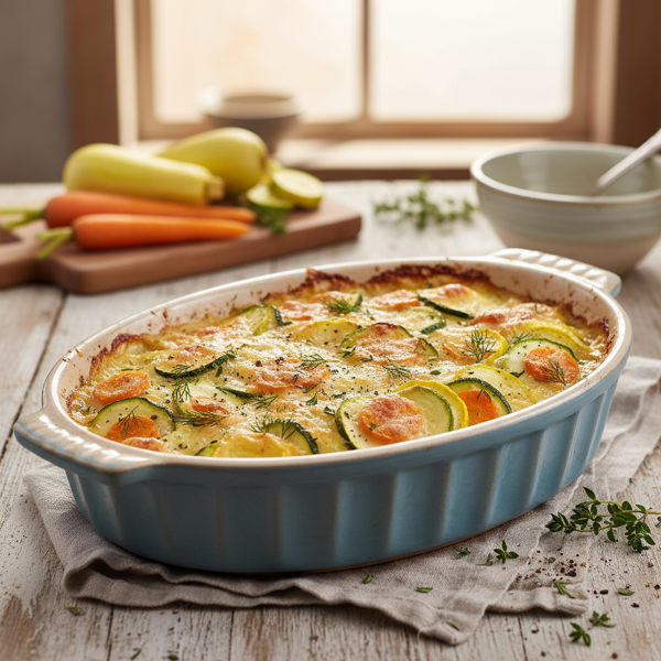 Creamy Summer Squash and Carrot Bake recipe