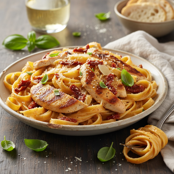 Creamy Sun-Dried Tomato Chicken Alfredo recipe