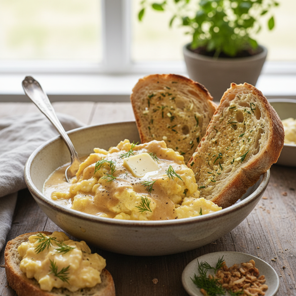 Creamy Swedish Scrambled Eggs with Flour Sauce recipe