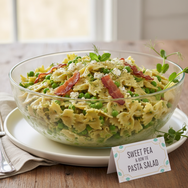 Creamy Sweet Pea & Bow Tie Pasta Salad recipe