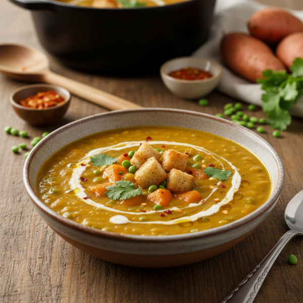 Creamy Sweet Potato and Split Pea Soup recipe
