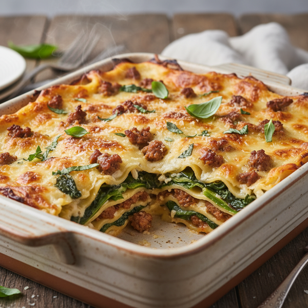 Creamy Swiss Chard and Italian Sausage Lasagna recipe