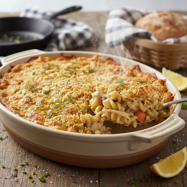 Creamy Tangy Chicken Noodle Casserole recipe