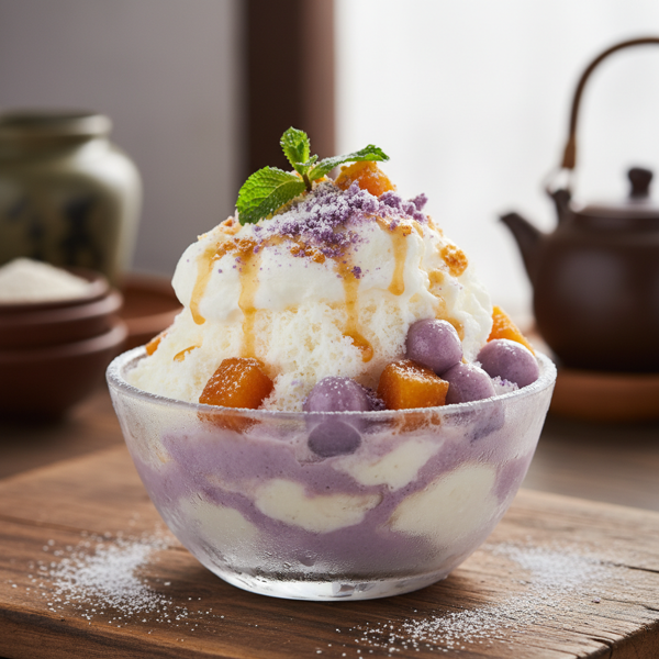 Creamy Taro-Yam Snow Delight recipe