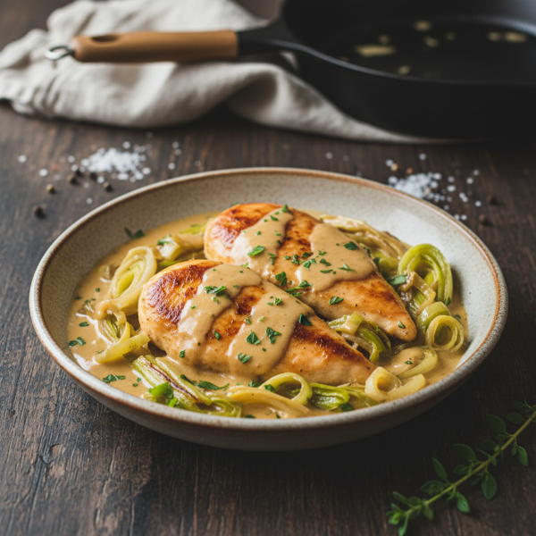 Creamy Tarragon Chicken with Leeks recipe