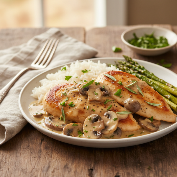 Creamy Tarragon Chicken with Mushrooms recipe
