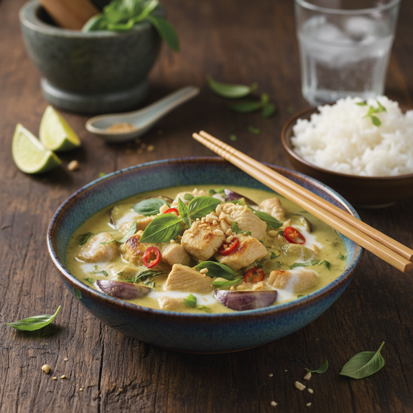 Creamy Thai Basil Chicken and Eggplant Curry recipe