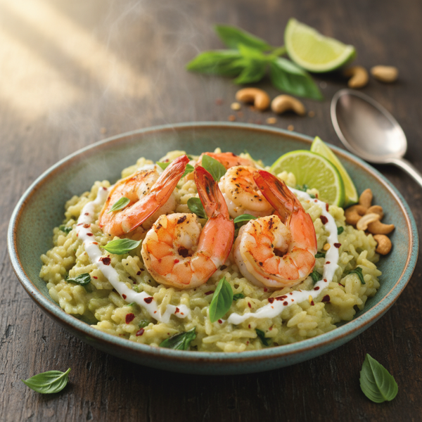Creamy Thai Basil Shrimp Risotto recipe
