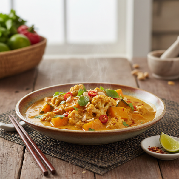 Creamy Thai Butternut Squash & Cauliflower Curry recipe