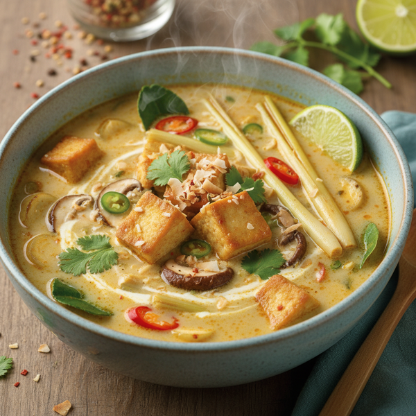 Creamy Thai Coconut Lemongrass Soup with Tofu recipe