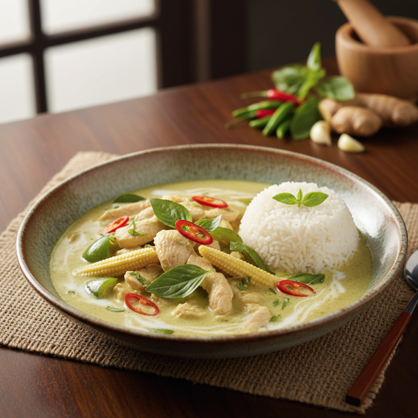 Creamy Thai Green Curry Chicken Delight recipe