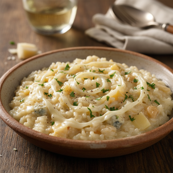 Creamy Three-Cheese Arborio Risotto recipe