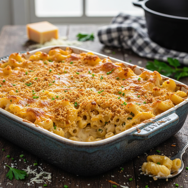 Creamy Three-Cheese Baked Macaroni recipe