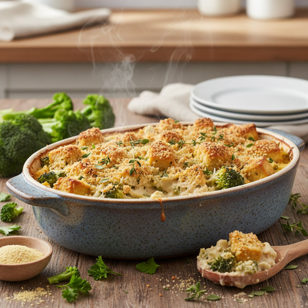 Creamy Tofu & Broccoli Casserole recipe