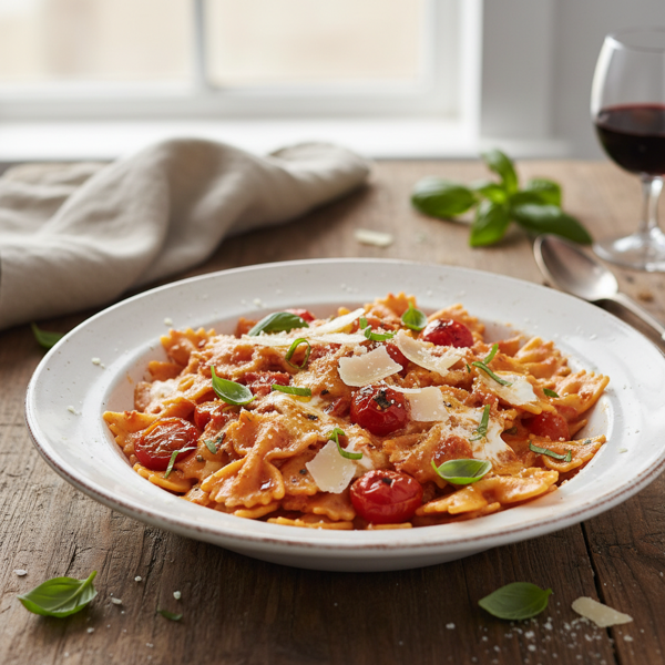 Creamy Tomato-Basil Bow Tie Pasta recipe