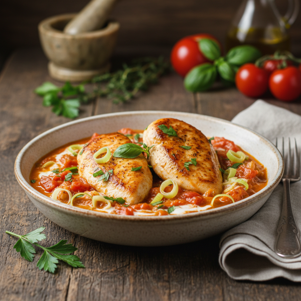 Creamy Tomato and Leek Chicken Delight recipe