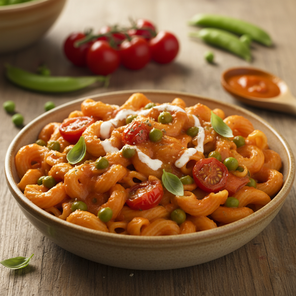 Creamy Tomato and Pea Pasta Delight recipe