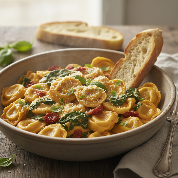 Creamy Tortellini and Spinach Delight recipe