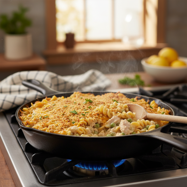 Creamy Tuna Noodle Bake on the Stovetop recipe