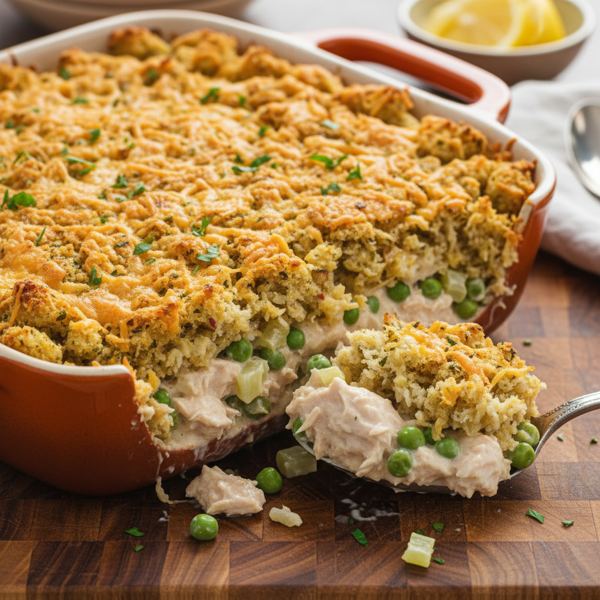 Creamy Tuna Stuffing Bake recipe