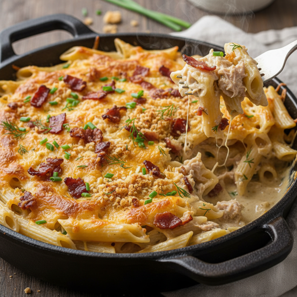 Creamy Tuna & Bacon Pasta Bake recipe