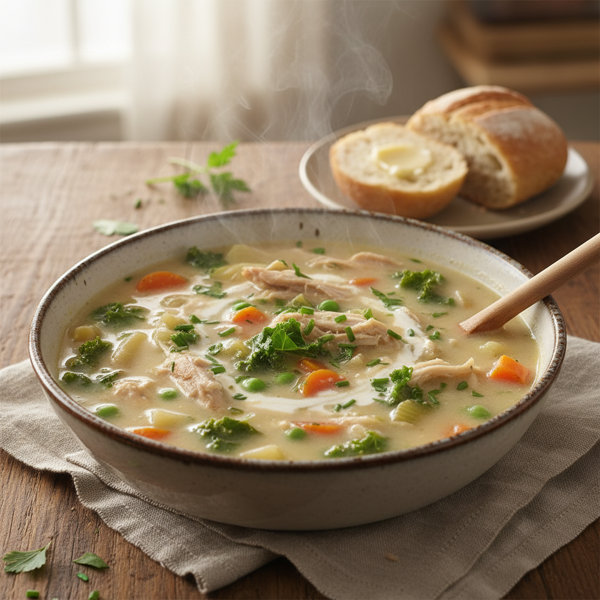 Creamy Turkey & Veggie Delight Soup recipe