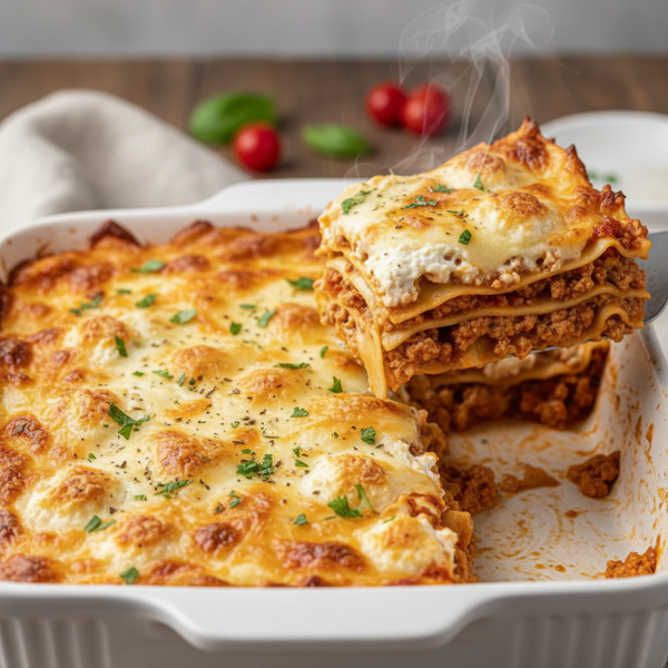 Creamy Turkey and Cheese Lasagna recipe