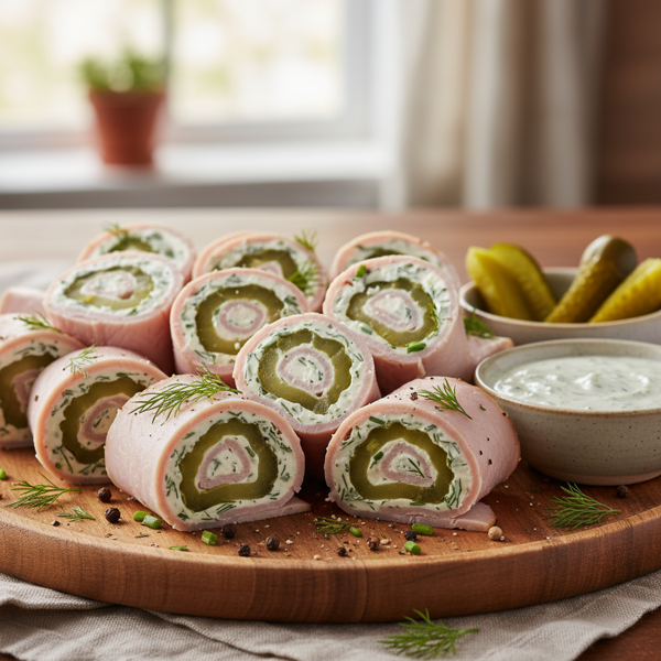 Creamy Turkey and Dill Pickle Roll-Ups recipe