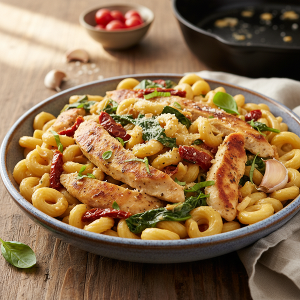 Creamy Tuscan Garlic Chicken Pasta recipe