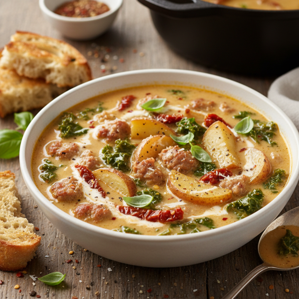 Creamy Tuscan Sausage and Potato Soup recipe