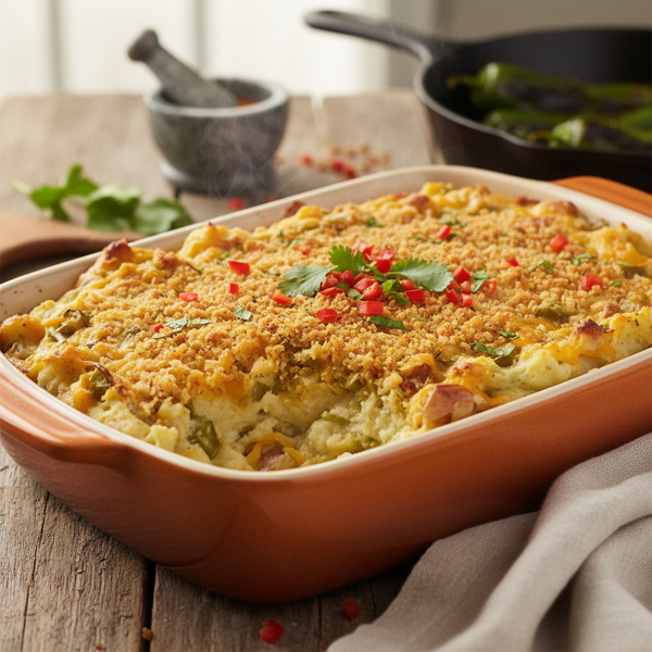 Creamy Twice-Baked Green Chile Potato Casserole recipe