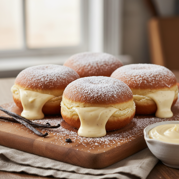 Creamy Vanilla-Filled Donuts recipe