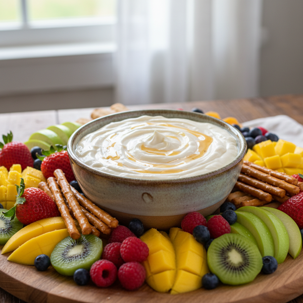 Creamy Vanilla Fruit Delight Dip recipe