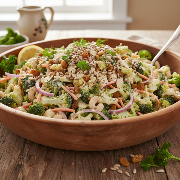 Creamy Vegan Broccoli Salad Delight recipe