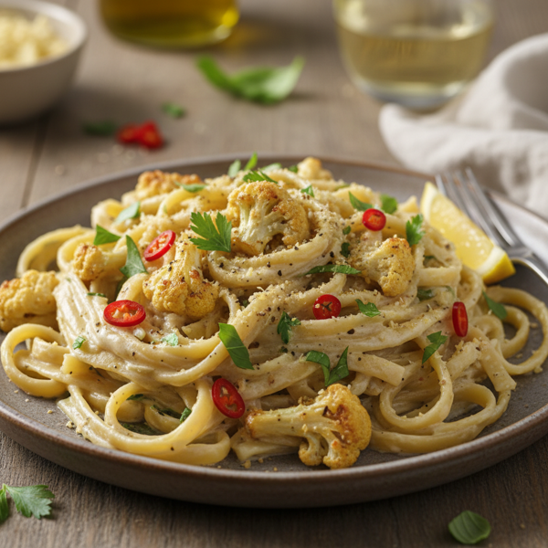 Creamy Vegan Cauliflower Fettuccine recipe