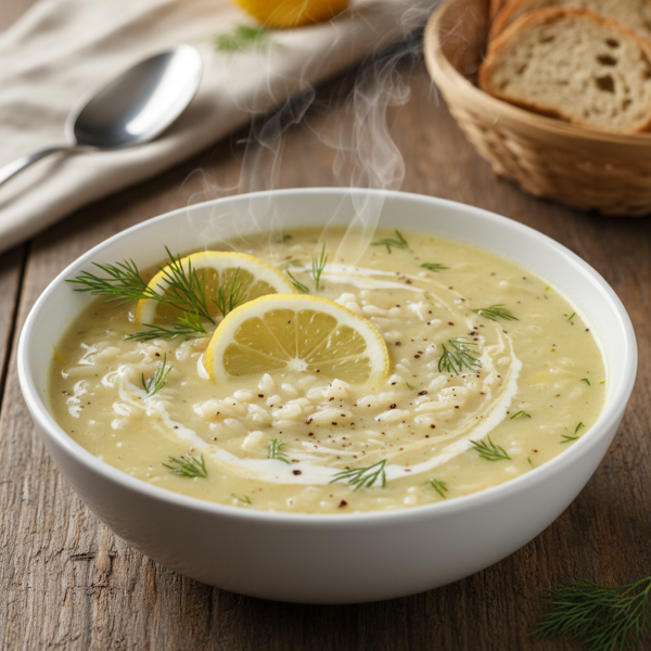 Creamy Vegan Greek Lemon Rice Soup recipe