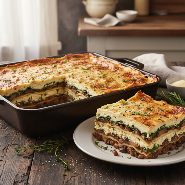 Creamy Vegan Mushroom Lasagna with Savory Bechamel recipe