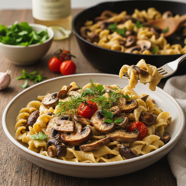 Creamy Vegan Mushroom Stroganoff Delight recipe
