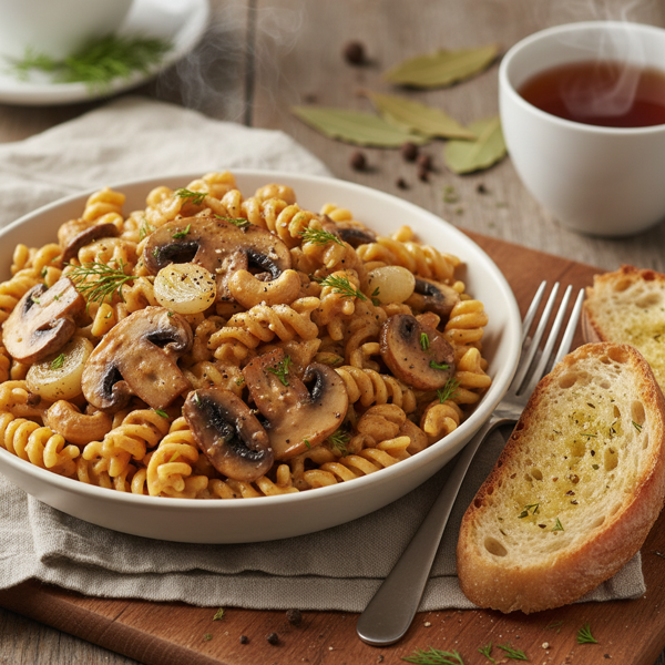 Creamy Vegan Mushroom Stroganoff with Campanelle recipe