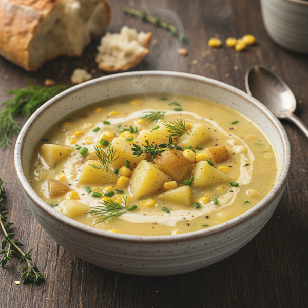 Creamy Vegan Potato & Corn Chowder recipe