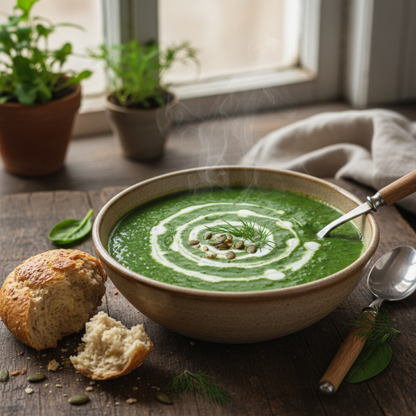 Creamy Vegan Spinach Delight Soup recipe