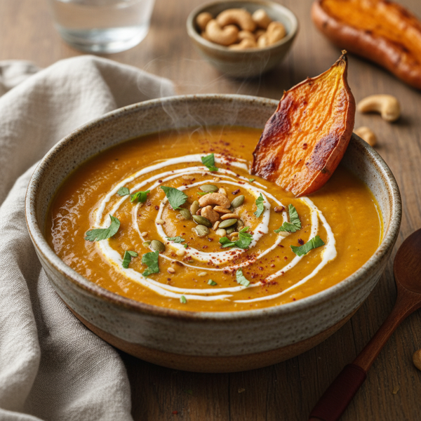 Creamy Vegan Sweet Potato & Cashew Soup recipe