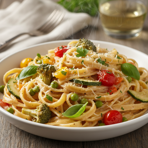 Creamy Vegetable Alfredo Pasta recipe
