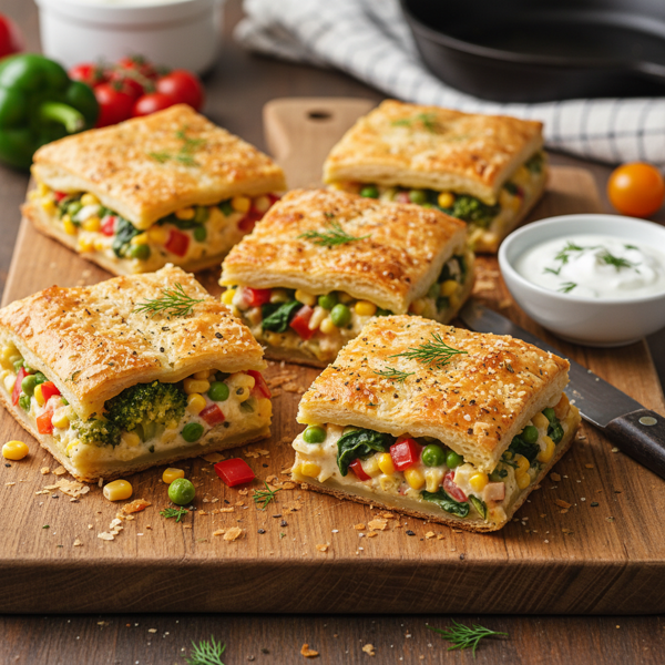 Creamy Veggie Delight Bars recipe